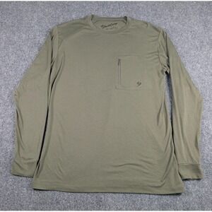 Duck Camp Bamboo Long‎ Sleeve Shirt Mens Small Green Zip Pocket LIghtweight